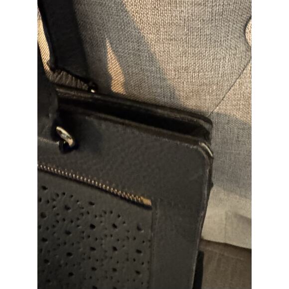 Kate Spade Perri Lane Bubbles Lynne Perforated Leather Tote Blue Bag - Picture 4 of 16